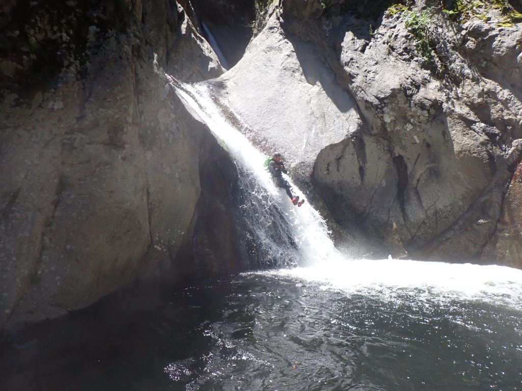 toboggan en canyoning