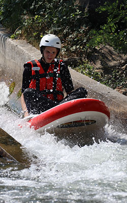 toboggan en paddle standup paddle en rivière